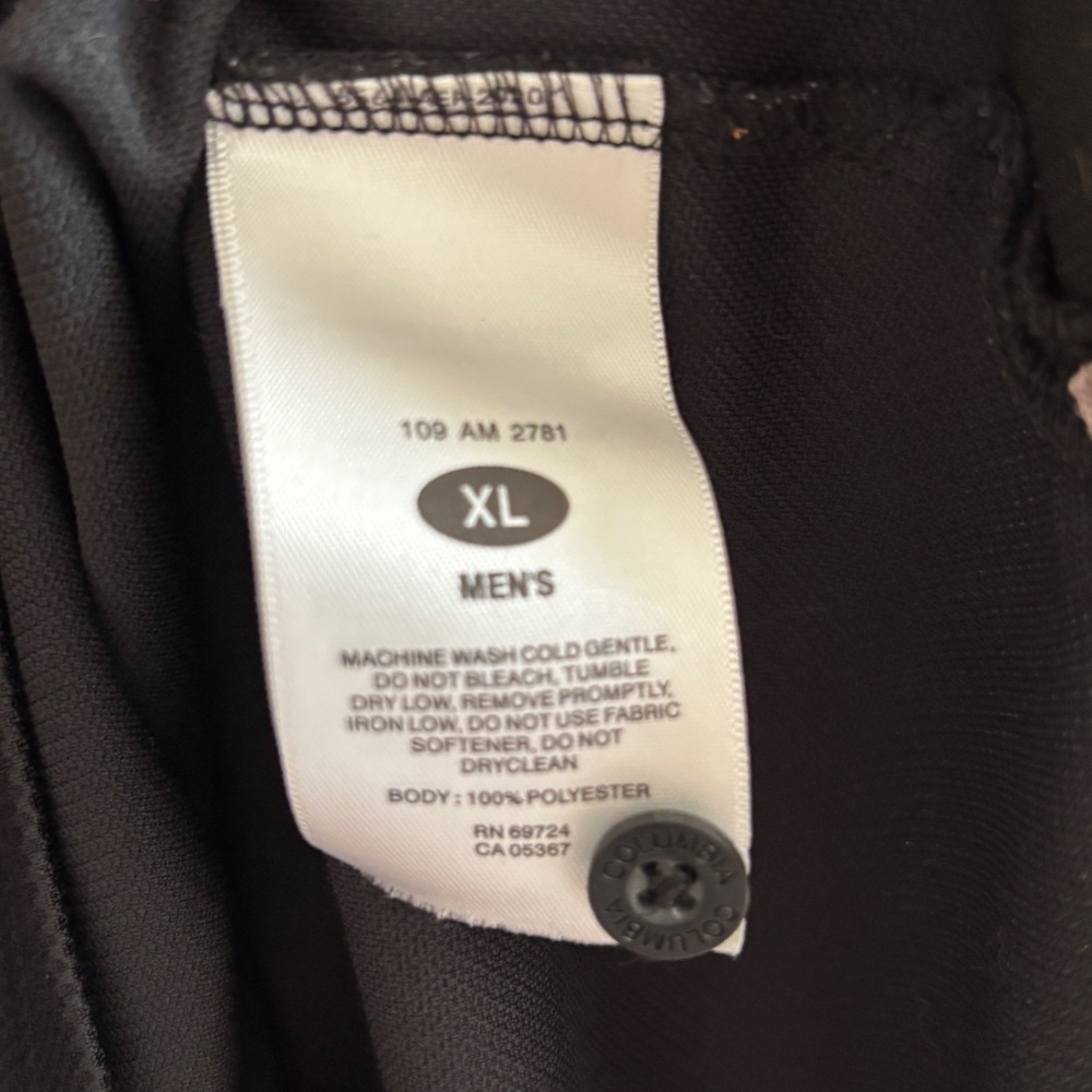 Columbia Mens Omni-Wick Polo Shirt Black Short Sleeve AM 2781 XL - Picture 4 of 4